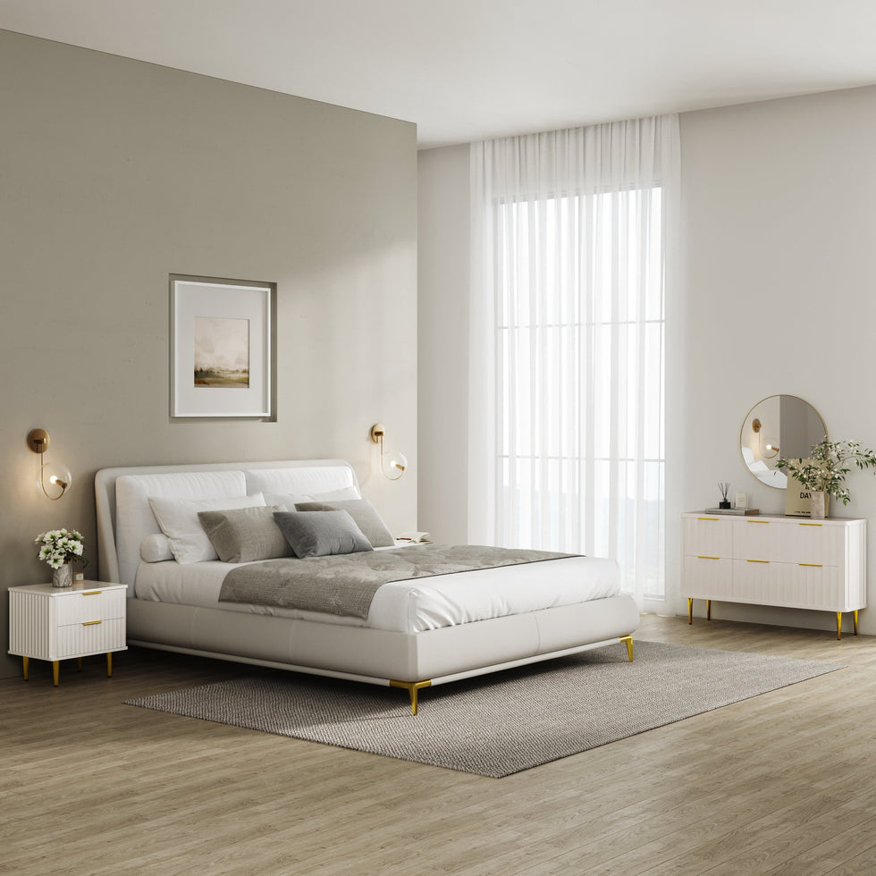 HMR - 6-Drawer Bedroom Dresser in Gold