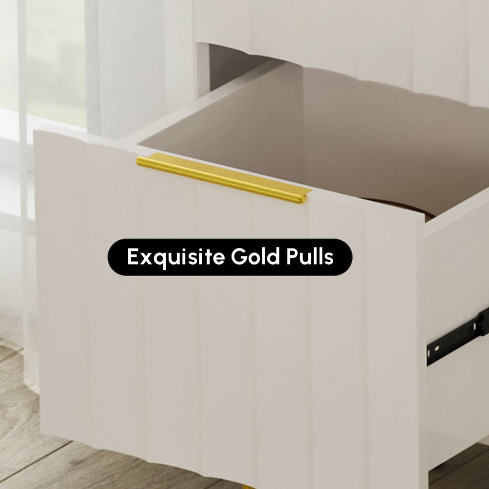 HMR - 6-Drawer Bedroom Dresser in Gold
