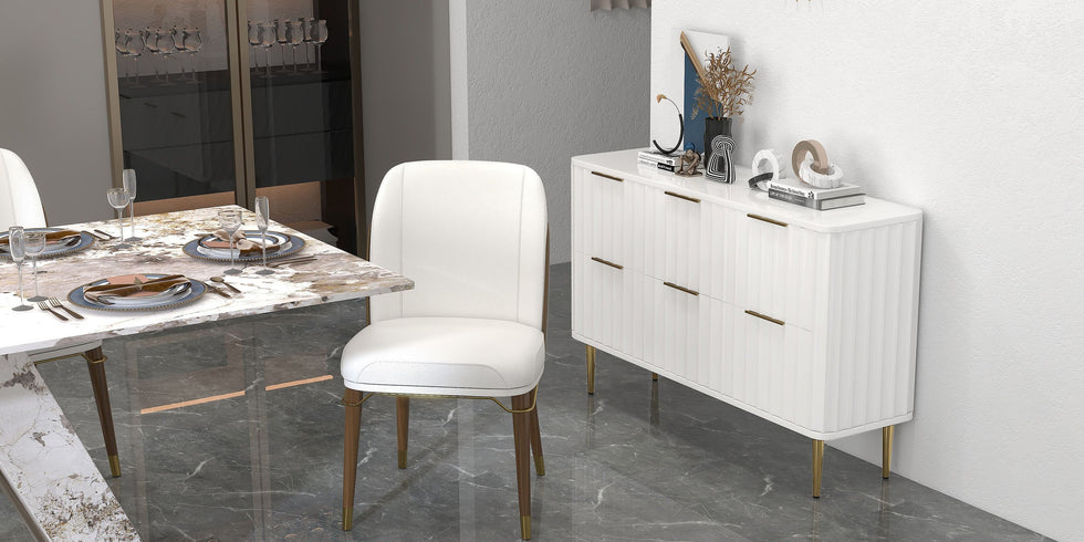 HMR - 6-Drawer Bedroom Dresser in Gold
