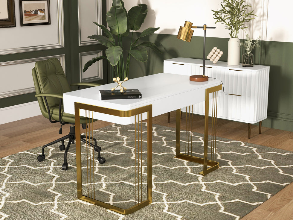 HMR - 6-Drawer Bedroom Dresser in Gold