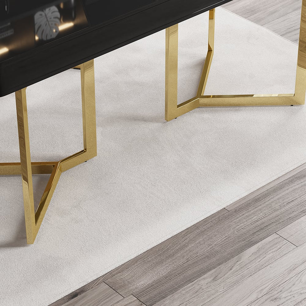 HMR - Modern 55" Office Desk with Gold Tripod Base