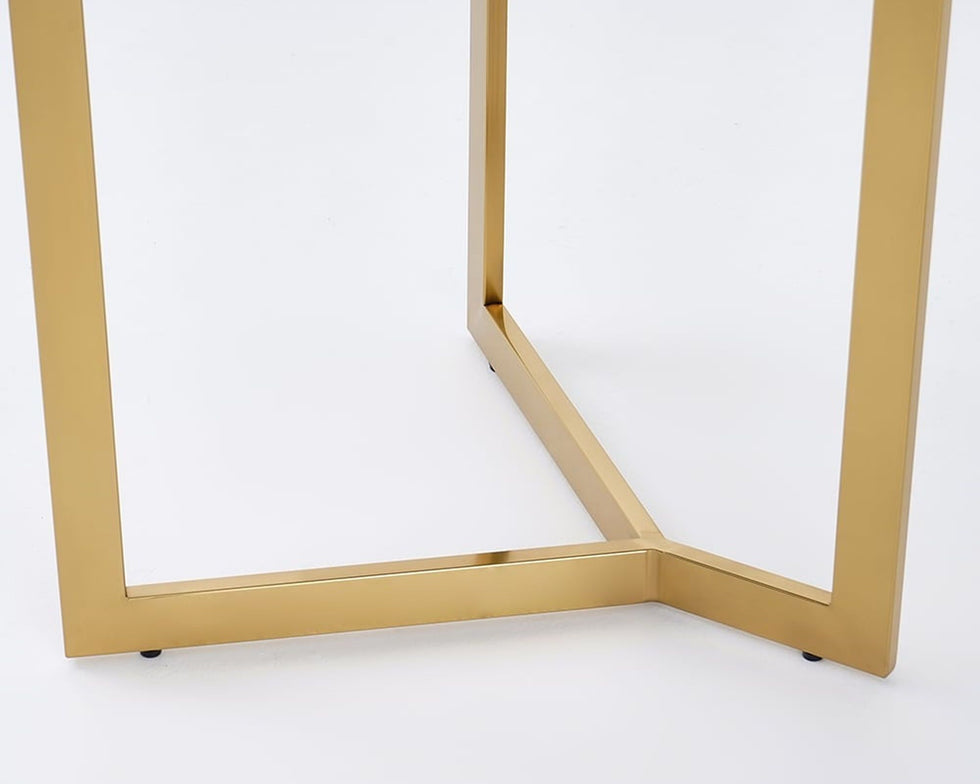HMR - Modern 55" Office Desk with Gold Tripod Base