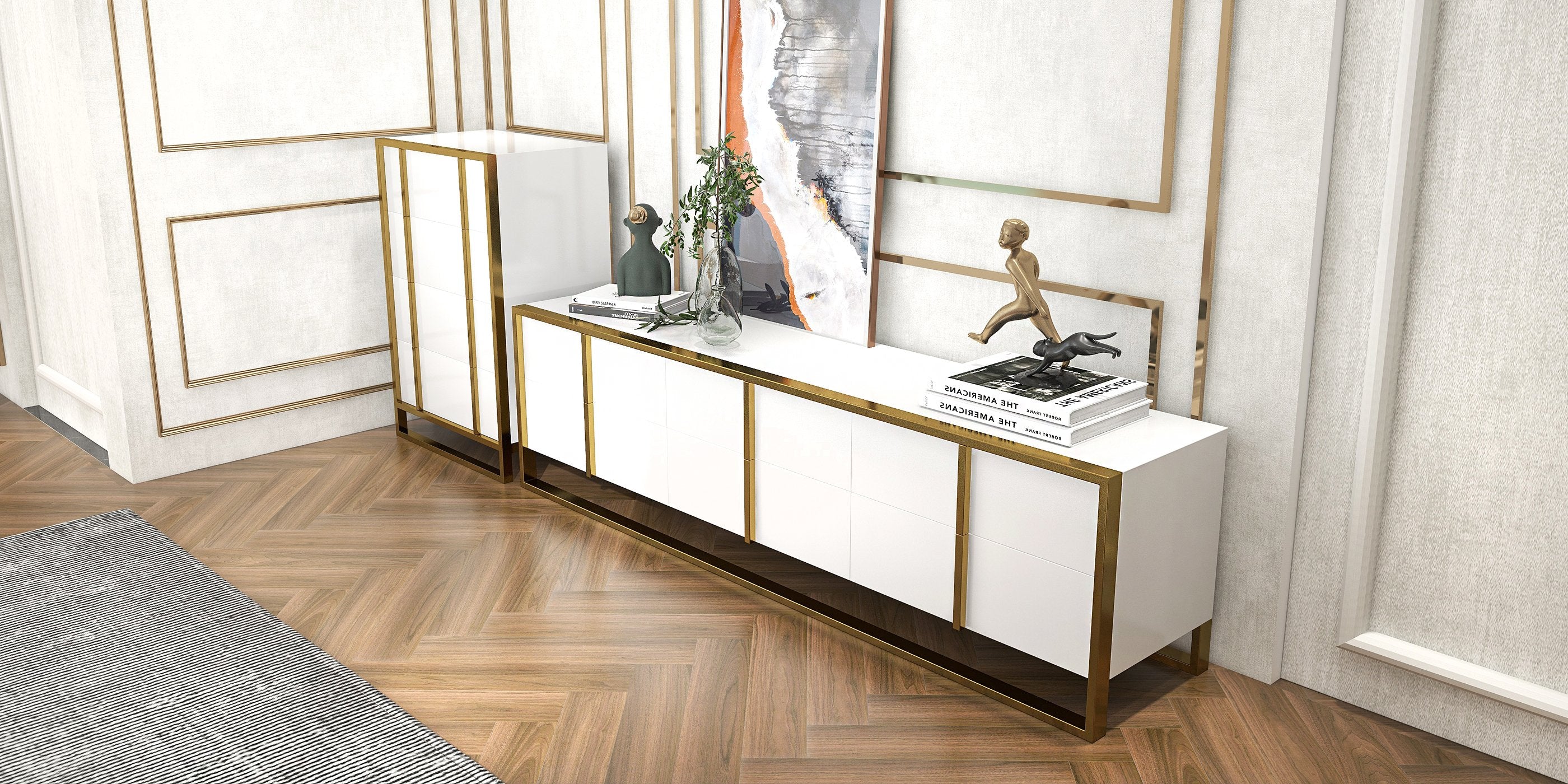 HMR - Rimh Series Modern Chest with 4 Drawers