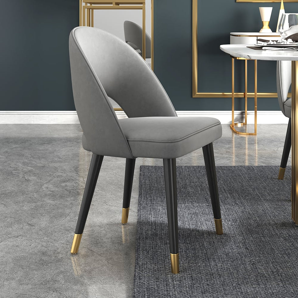 HMR - Modern Dining Chairs with Velvet Upholstery (Set of 2)