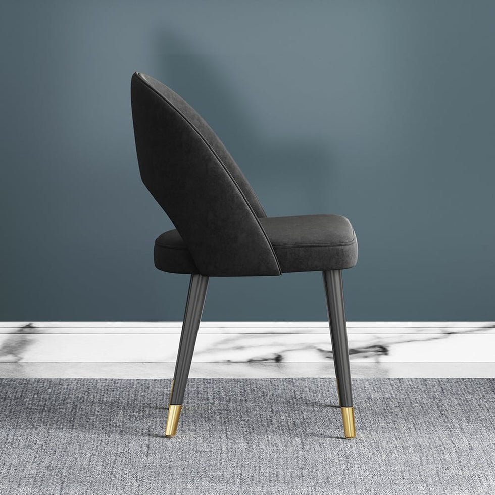 HMR - Modern Dining Chairs with Velvet Upholstery (Set of 2)