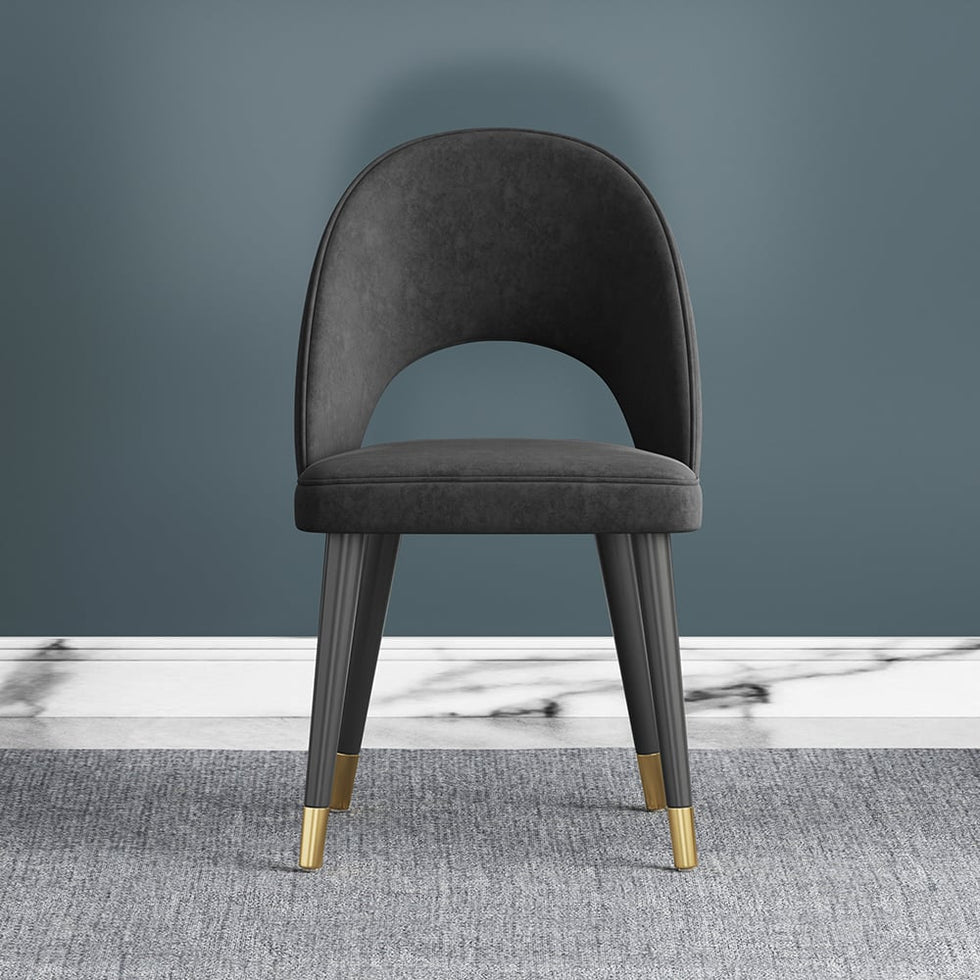 HMR - Modern Dining Chairs with Velvet Upholstery (Set of 2)