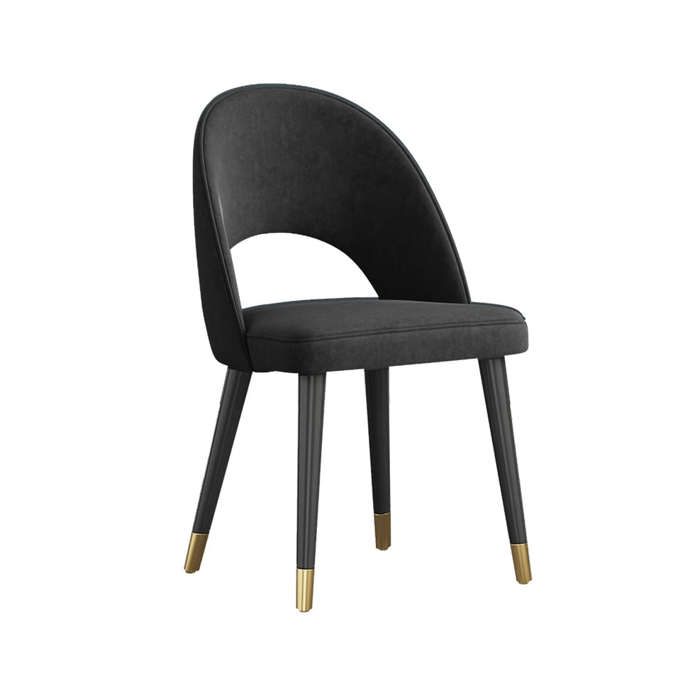 HMR - Modern Dining Chairs with Velvet Upholstery (Set of 2)