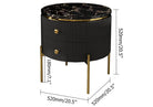  HMR Yelly Series 21" Round Side Table with Storage - Black/Gold