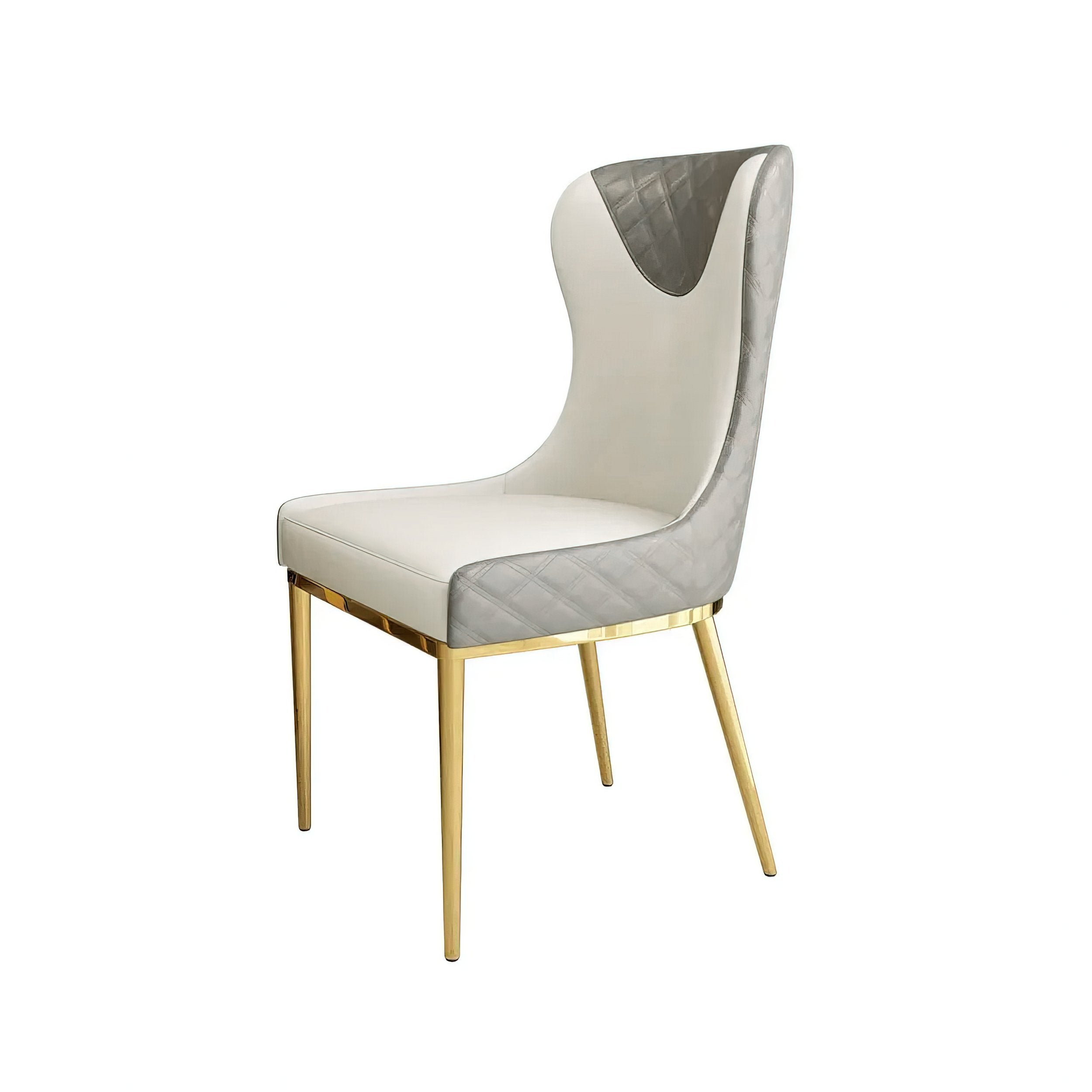 HMR - Modern Dining Chairs with White PU Leather Upholstery