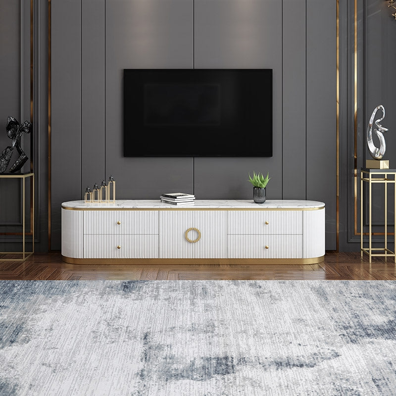 HMR - Plalue TV Stand with 4 Drawers in 86"L, White