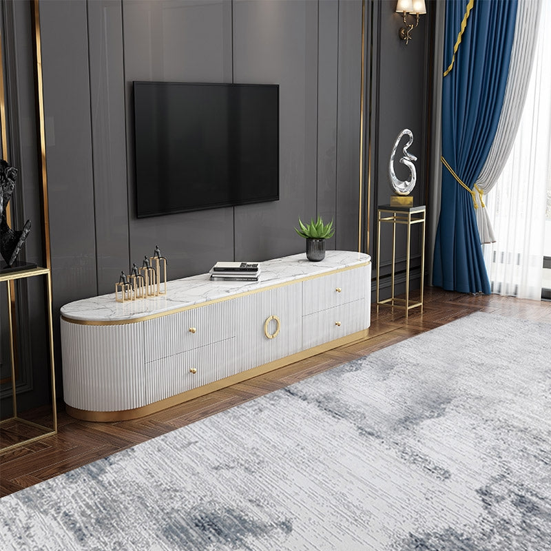 HMR - Plalue TV Stand with 4 Drawers in 86"L, White
