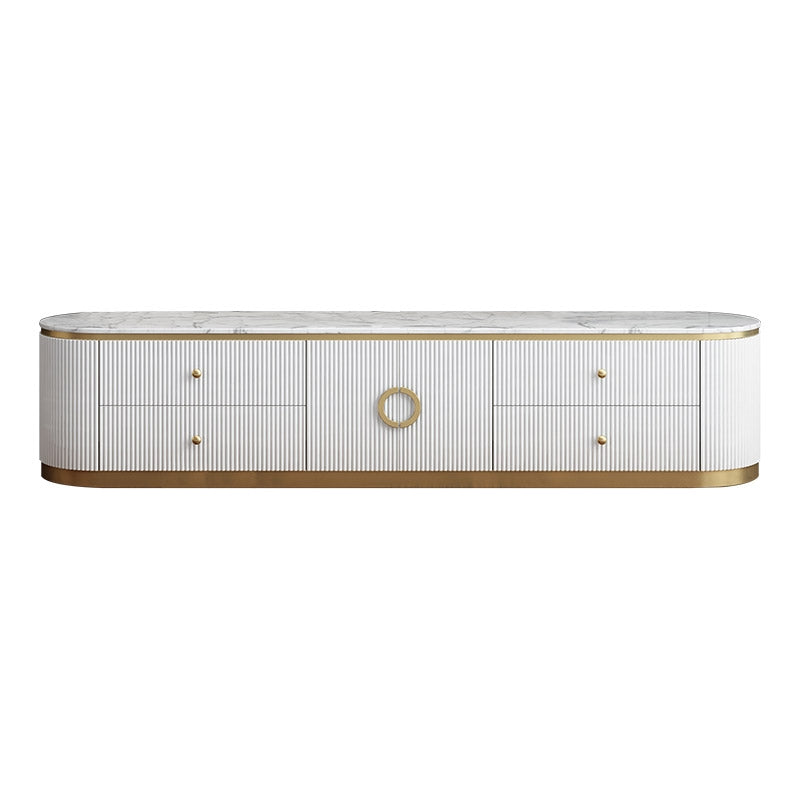 HMR - Plalue TV Stand with 4 Drawers in 86"L, White