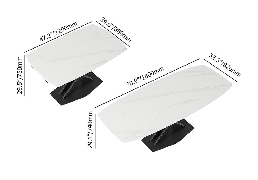 HMR - 71" Modern Extendable Dining Table for 4-6 People