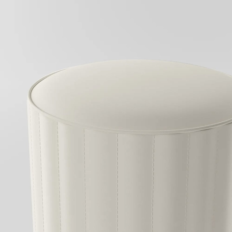 HMR - PU Leather Upholstered Vanity Stool in White