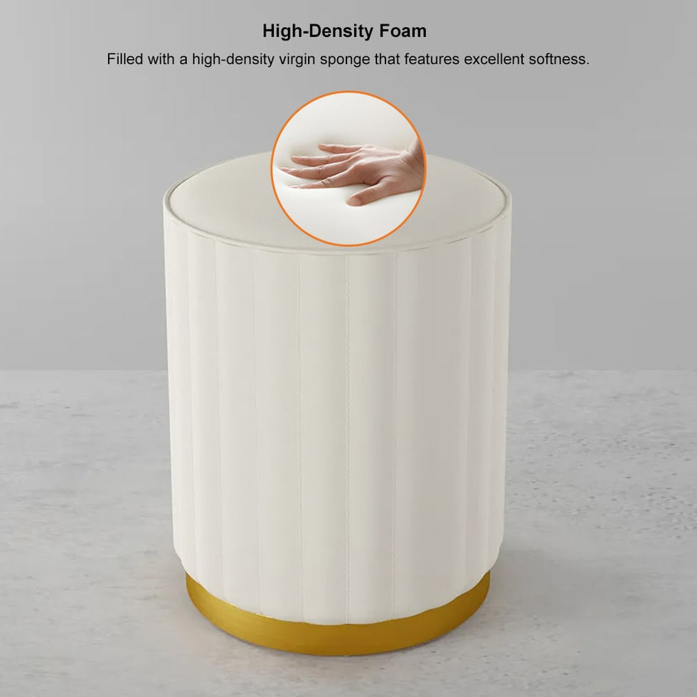 HMR - PU Leather Upholstered Vanity Stool in White