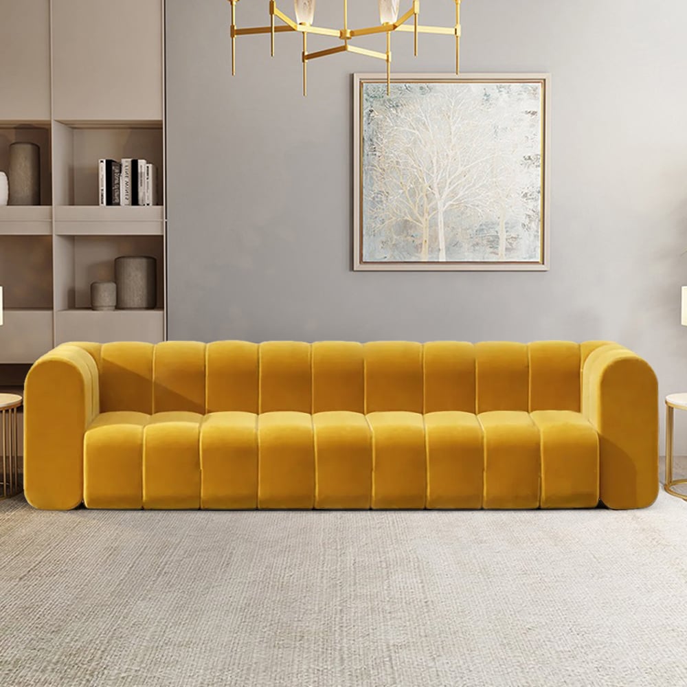 HMR - Modern 3-Seater Sofa with Corduroy Upholstered