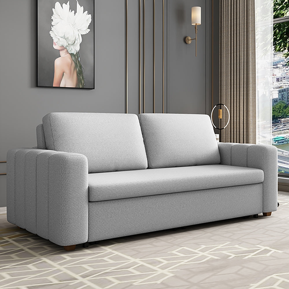 HMR - King 3-Seater Convertible Sleeper Sofa with Linen Upholstery
