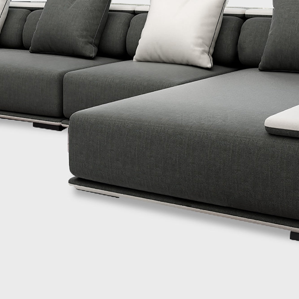 HMR - Doart 112" Cotton & Linen 4-Seater Modern Corner Modular Sectional Sofa L-Shaped
