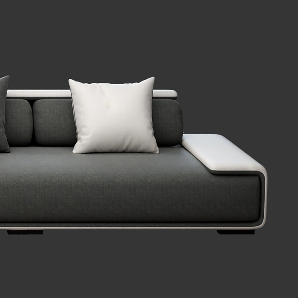 HMR - Doart 112" Cotton & Linen 4-Seater Modern Corner Modular Sectional Sofa L-Shaped