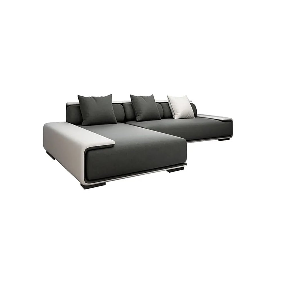 HMR - Doart 112" Cotton & Linen 4-Seater Modern Corner Modular Sectional Sofa L-Shaped