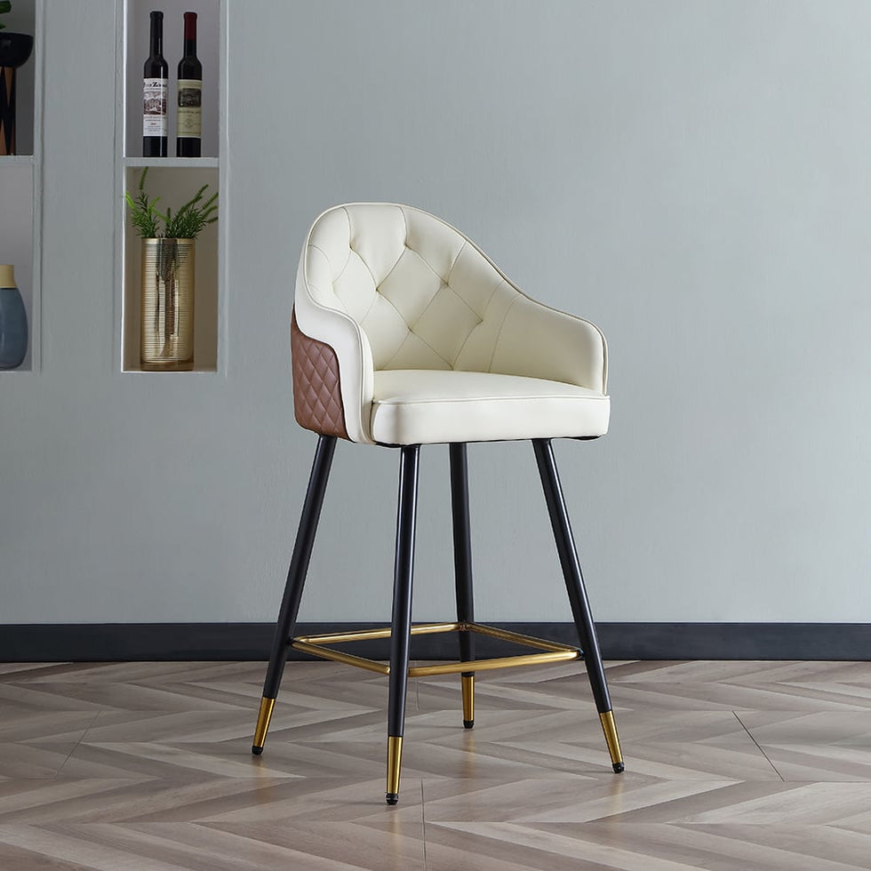 HMR - Modern Counter Stools with PU Leather Upholstery