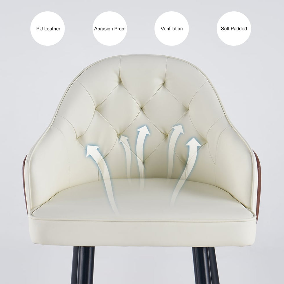 HMR - Modern Counter Stools with PU Leather Upholstery