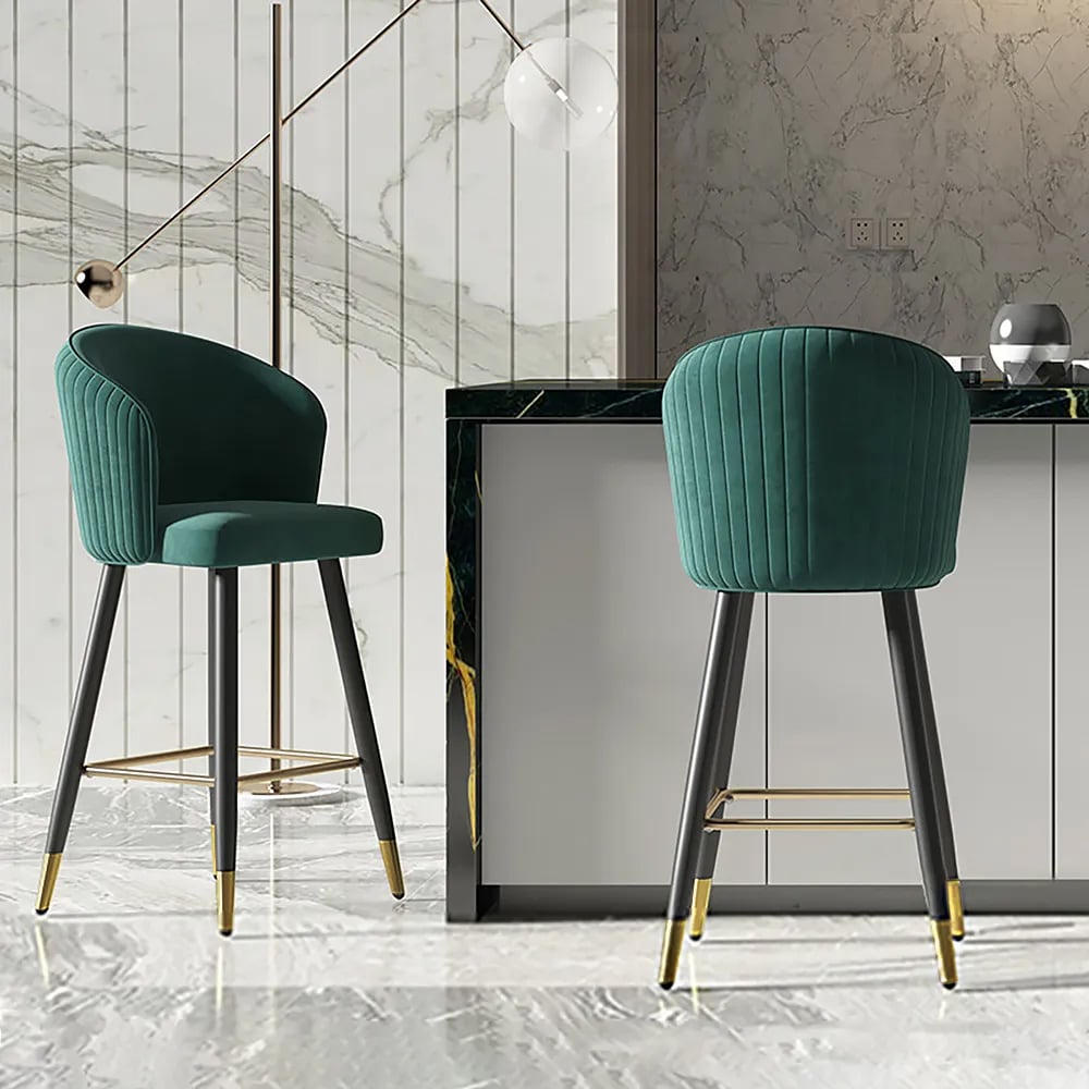 HMR - Modern Bar Stools with Velvet Upholstery