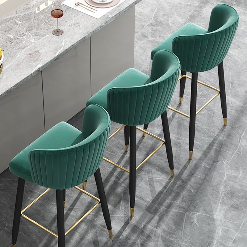 HMR - Modern Bar Stools with Velvet Upholstery