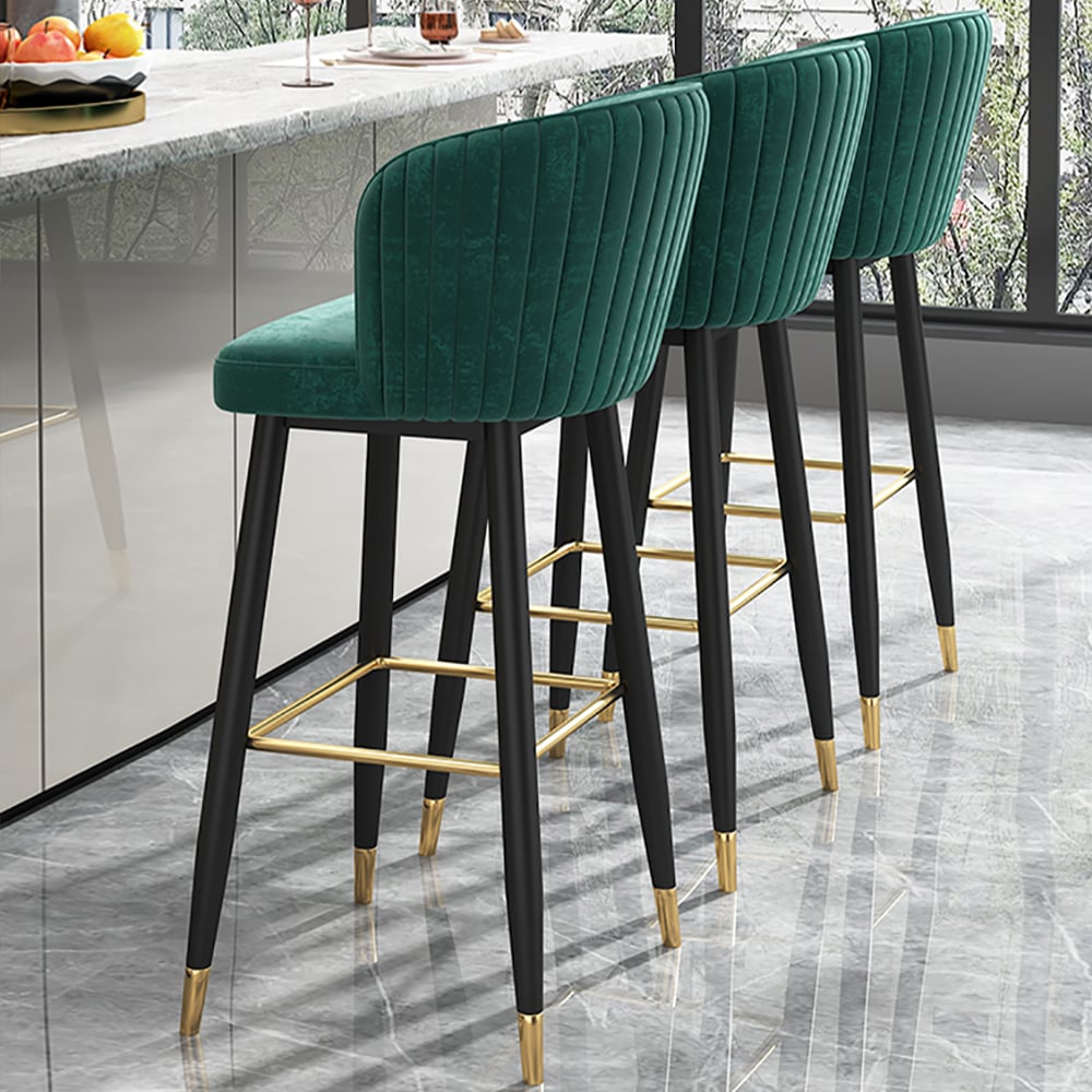 HMR - Modern Bar Stools with Velvet Upholstery