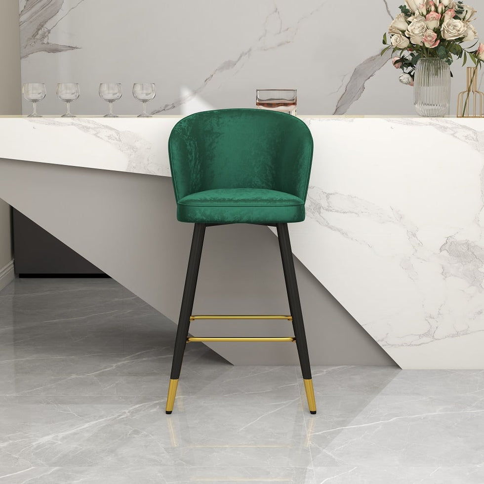 HMR - Modern Bar Stools with Velvet Upholstery