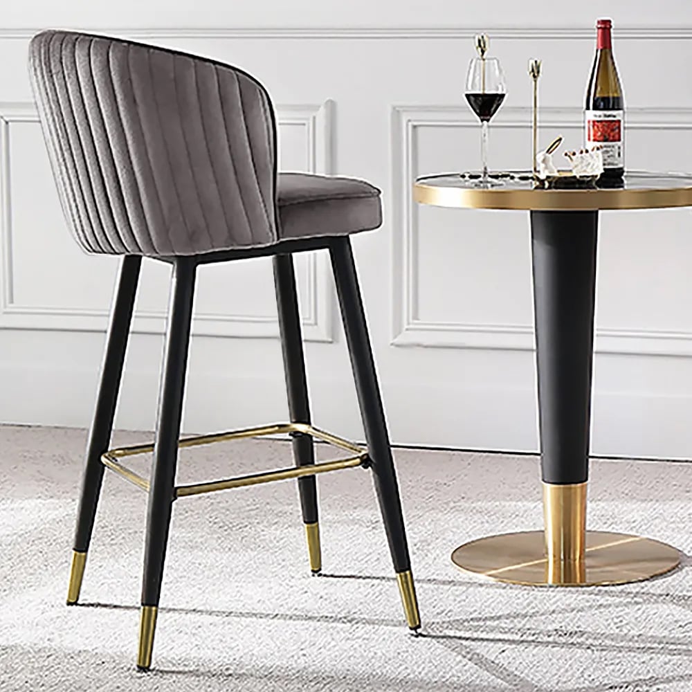 HMR - Modern Bar Stools with Velvet Upholstery