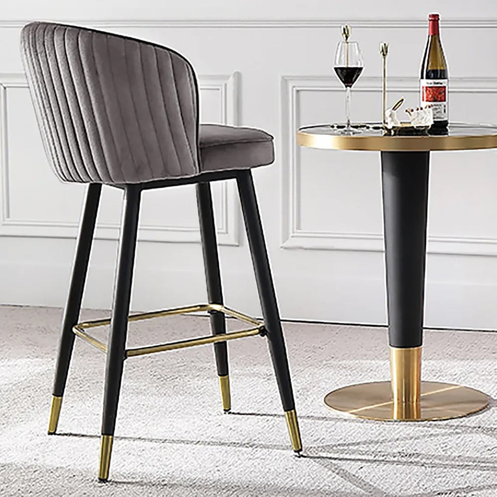 HMR - Modern Bar Stools with Velvet Upholstery