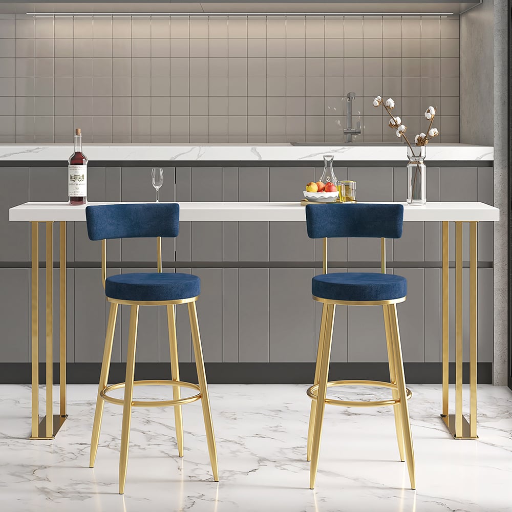 HMR - Affordable Luxury Modern Velvet Upholstered Bar Stools