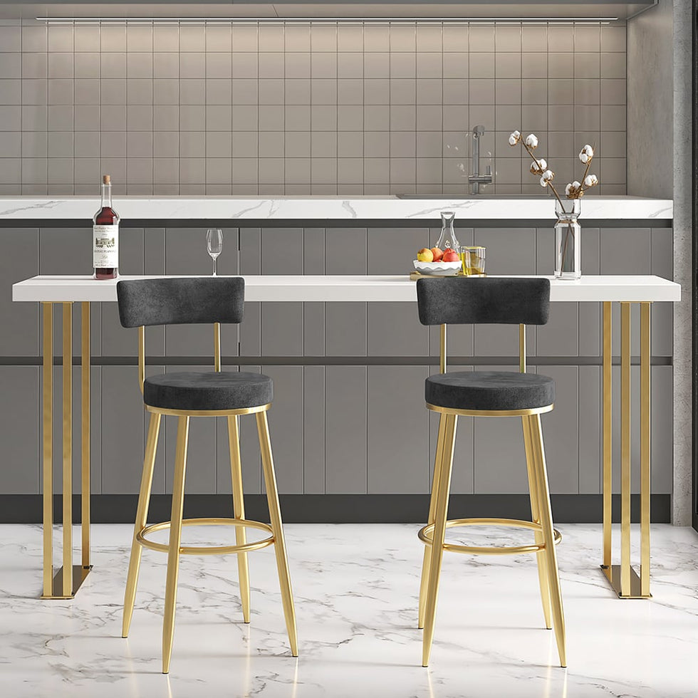 HMR - Affordable Luxury Modern Velvet Upholstered Bar Stools