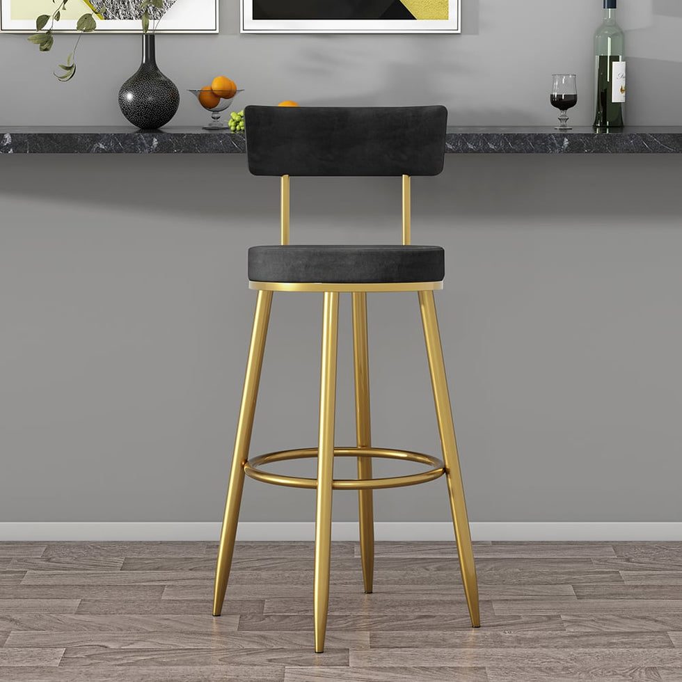 HMR - Affordable Luxury Modern Velvet Upholstered Bar Stools