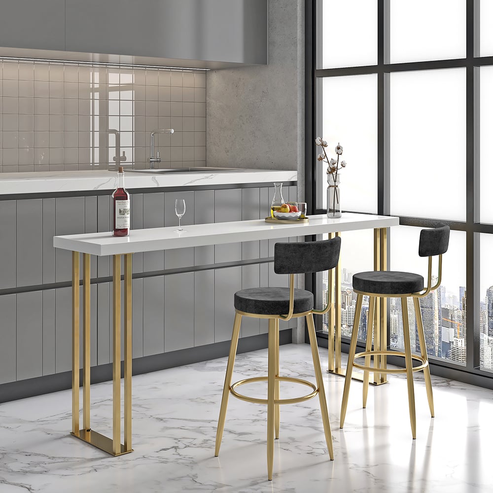 HMR - Affordable Luxury Modern Velvet Upholstered Bar Stools
