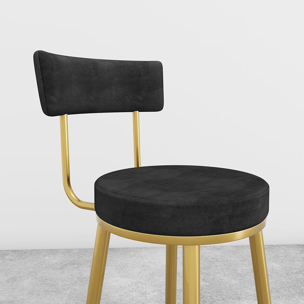 HMR - Affordable Luxury Modern Velvet Upholstered Bar Stools