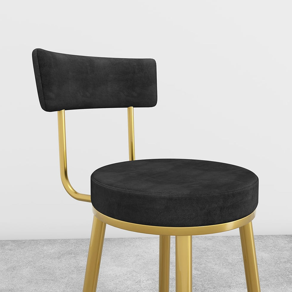 HMR - Affordable Luxury Modern Velvet Upholstered Bar Stools