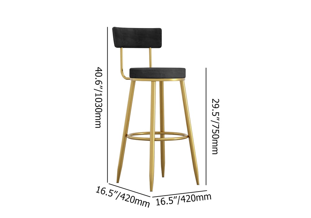HMR - Affordable Luxury Modern Velvet Upholstered Bar Stools
