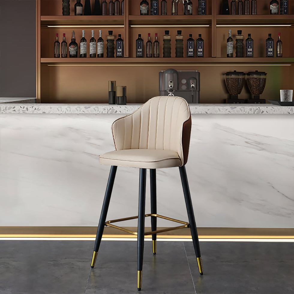 HMR - Modern Bar Stools with PU Leather Upholstery