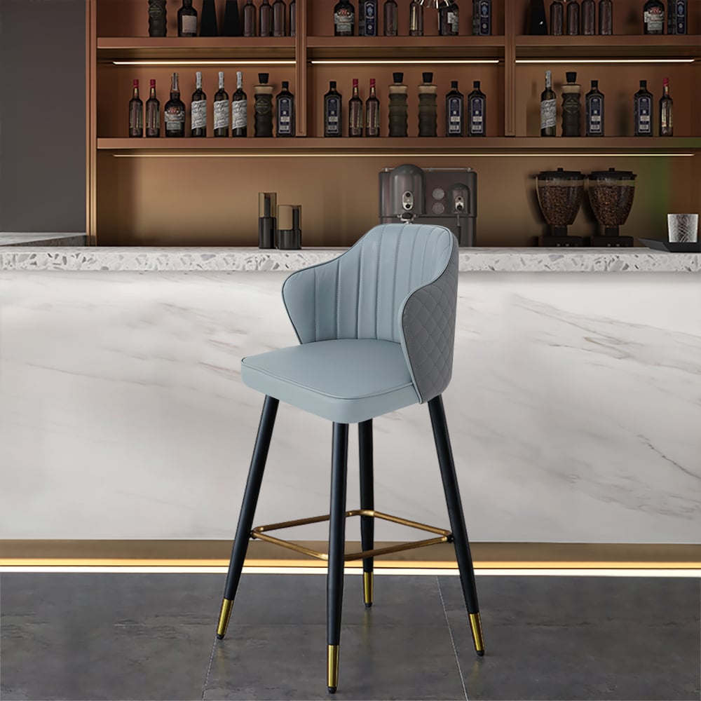 HMR - Modern Bar Stools with PU Leather Upholstery
