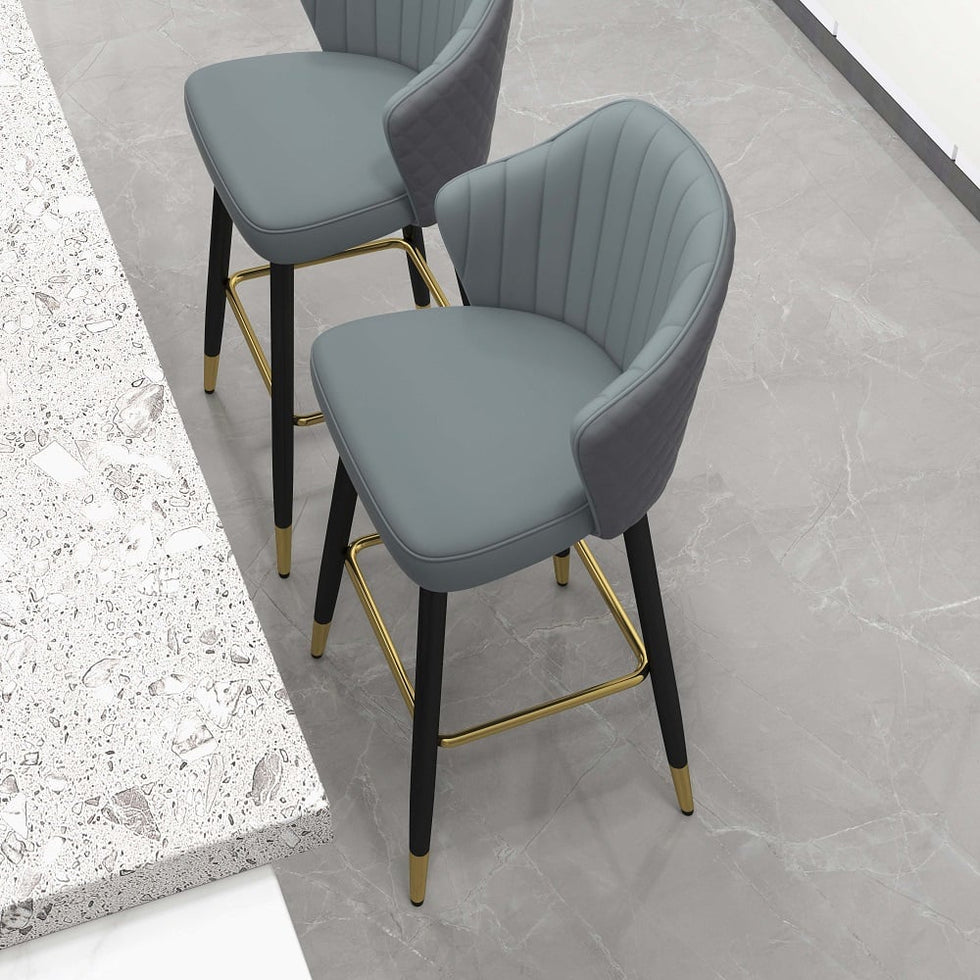HMR - Modern Bar Stools with PU Leather Upholstery
