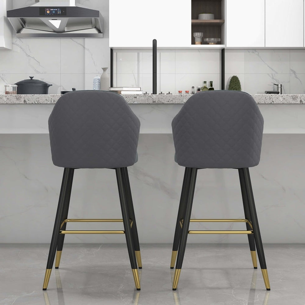 HMR - Modern Bar Stools with PU Leather Upholstery