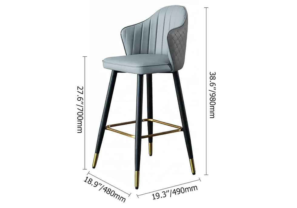 HMR - Modern Bar Stools with PU Leather Upholstery
