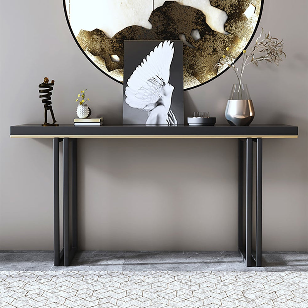 HMR - Accent Solid Wood and Metal Narrow Console Table in Large 47" in 47.2"L