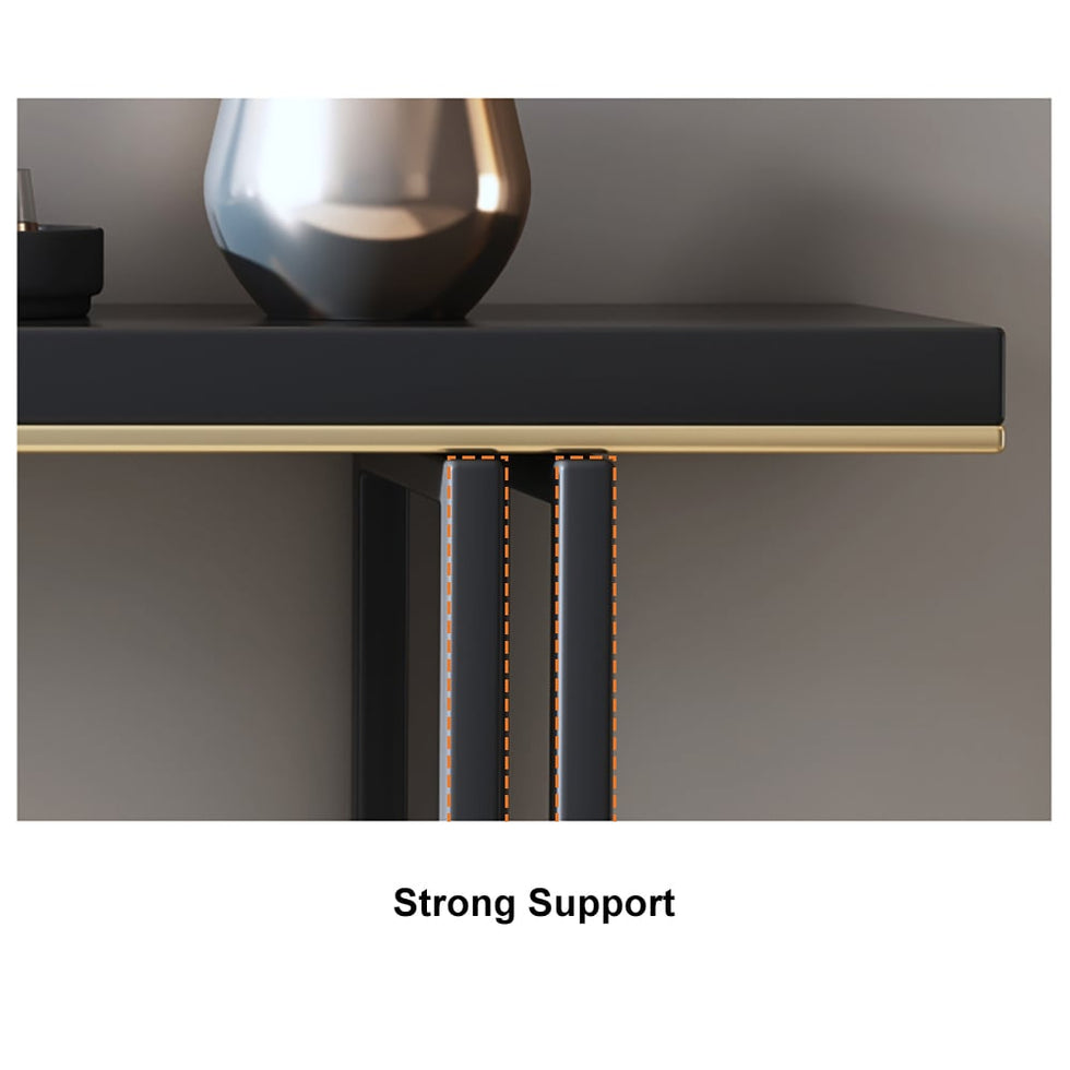 HMR - Accent Solid Wood and Metal Narrow Console Table in Large 47" in 47.2"L