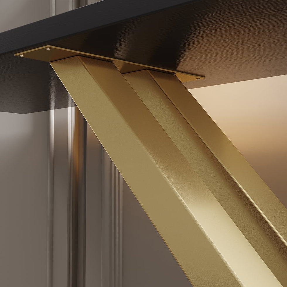 HMR - 59" Narrow Console Table with Base Metal