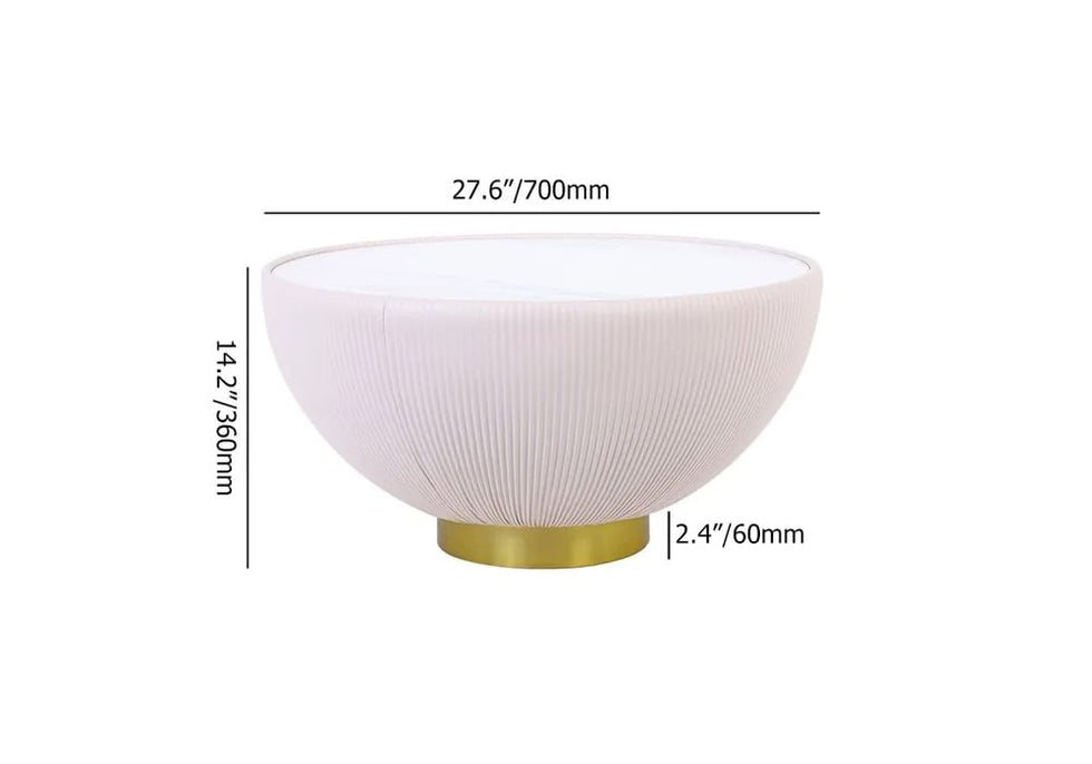 HMR - Round Sintered Stone Leather Drum Coffee Table Set (20"-28")