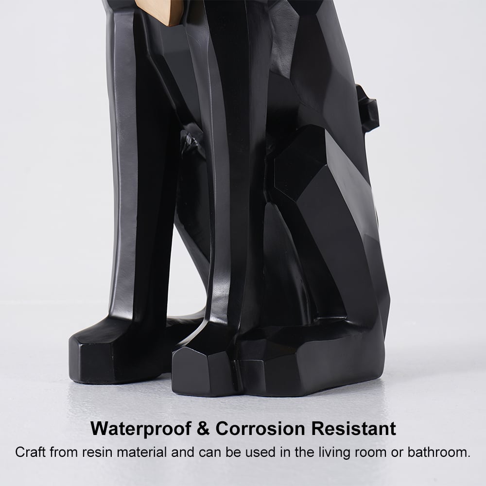 HMR - Dog Sculpture Resin Side Table with Tray Top & Tissue Box