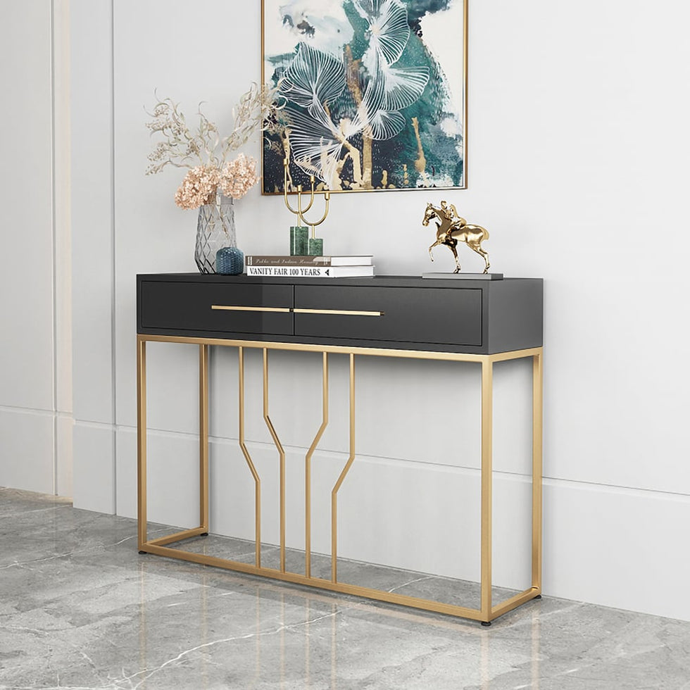 HMR - Modern Narrow Console Table with Storage & Drawers